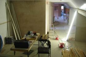 the green room end with newly constructed toilets