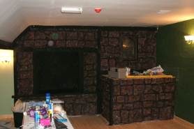 the fireplace is nearly complete