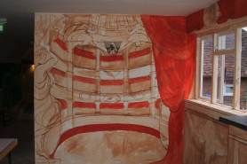 underpainting of the artwork in the bar end