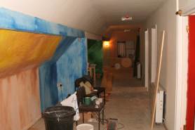 Looking down to the end as the painting begins