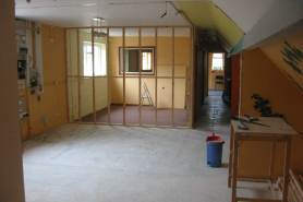 taking down old walls to make way for the bar